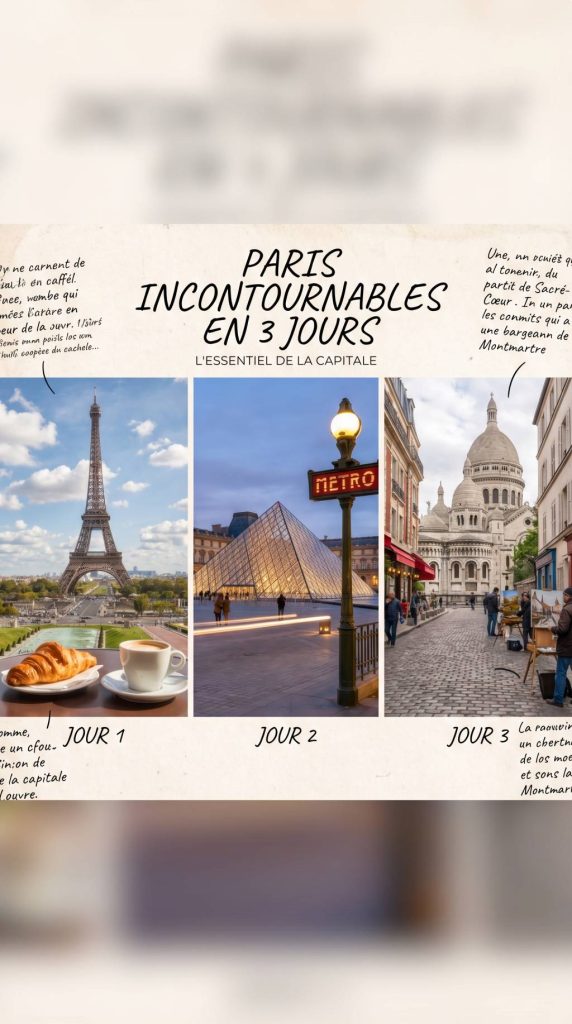 Les incontournables de Paris en 3 jours : itinéraire pour découvrir l’essentiel de la capitale